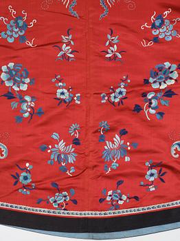 An embroidered silk robe, early 20th Century.