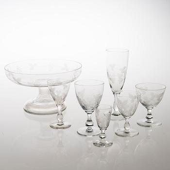 A 35-piece 'Savoy' glasswear, 1940s.