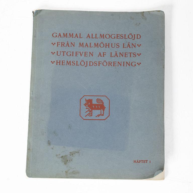 “Gammal allmogeslöjd från Malmöhus län”, 8 volumes, Förlags-aktiebolagets i Malmö Boktryckeri, 1921.
