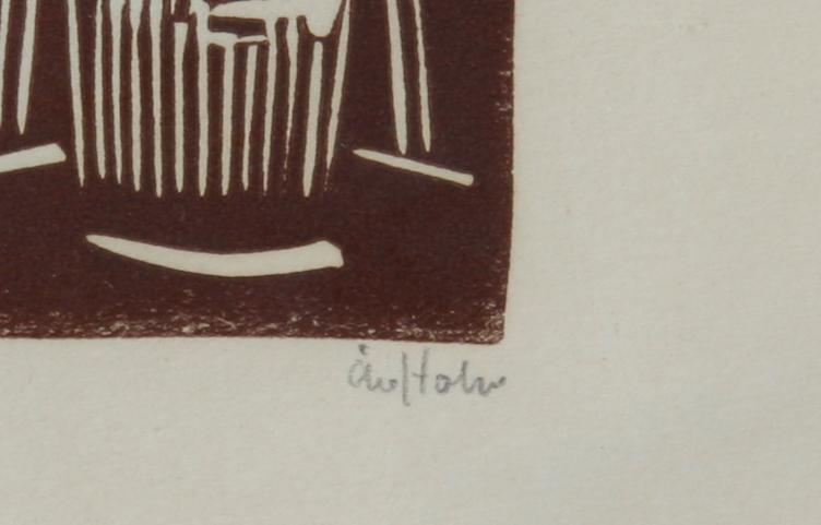 HOLM, ÅKE, träsnitt, sign.