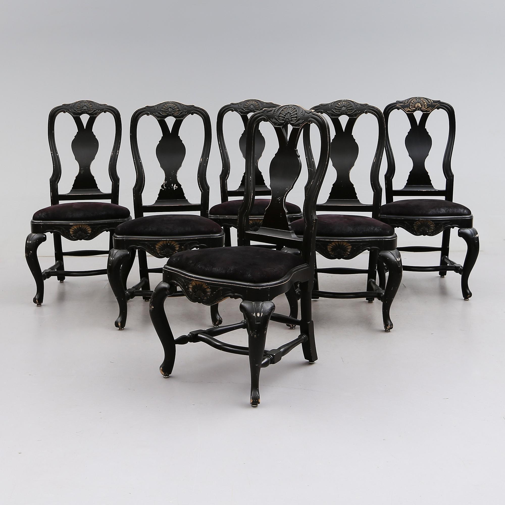 STOLAR, 6 st, senbarockstil, 1900-talets första hälft.