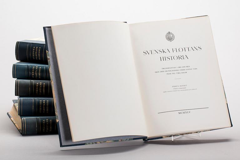 BÖCKER, 6 vol, "Svenska flottans historia", Alhems förlag Malmö 1945.