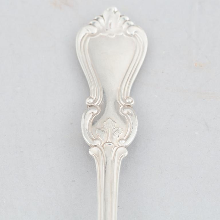 A Swedish Silver Cutlery, model "Olga", various makers, including CG Hallberg, Stockholm 1958 (48 pieces).