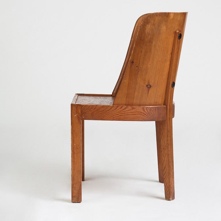 Axel Einar Hjorth, a stained pine low back "Lovö" chair, Nordiska Kompaniet, Sweden 1930's.