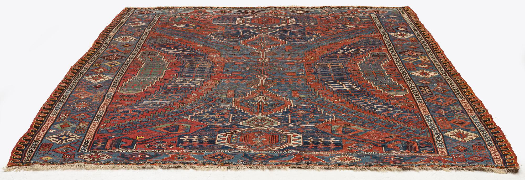 A antique 'Dragon' Soumac, East Caucasus, c. 308 x 240 cm.