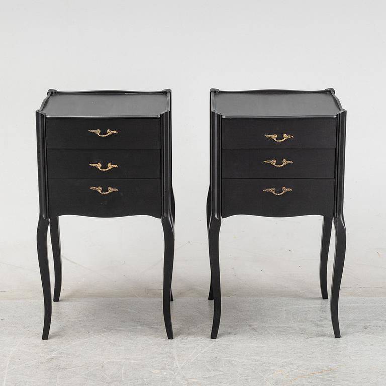A pair of painted bedside tables, Rydén Möbler Ab, Nybro, late 20th Century.