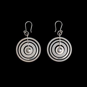 TAPIO WIRKKALA, A PAIR OF EARRINGS Silver Moon, sterling silver N. Westerback 1971.