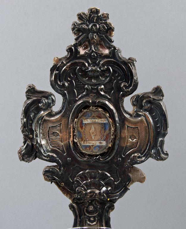 RELIK, silverplåt och trä, Frankrike 1700-tal.