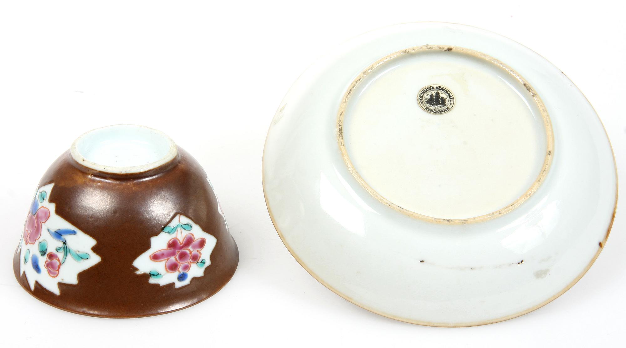 TEKANNA samt TEKOPP, porslin, Kina, 1700-tal.