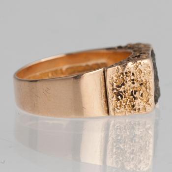 Björn Weckström, RING, 14K guld, kopparmalm, "Guldsten" Lapponia 1970.