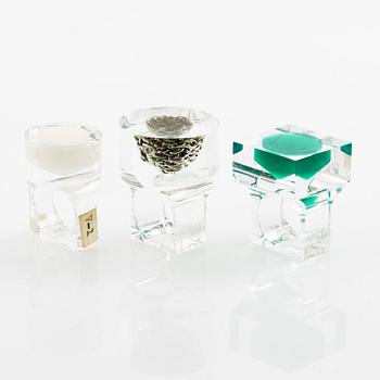 Siv Lagerström, three acrylic rings, 1970s.