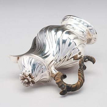 A Swedish 18th century rococo silver coffee-pot, maker's mark of Jacob Lampa, Stockholm 1770.