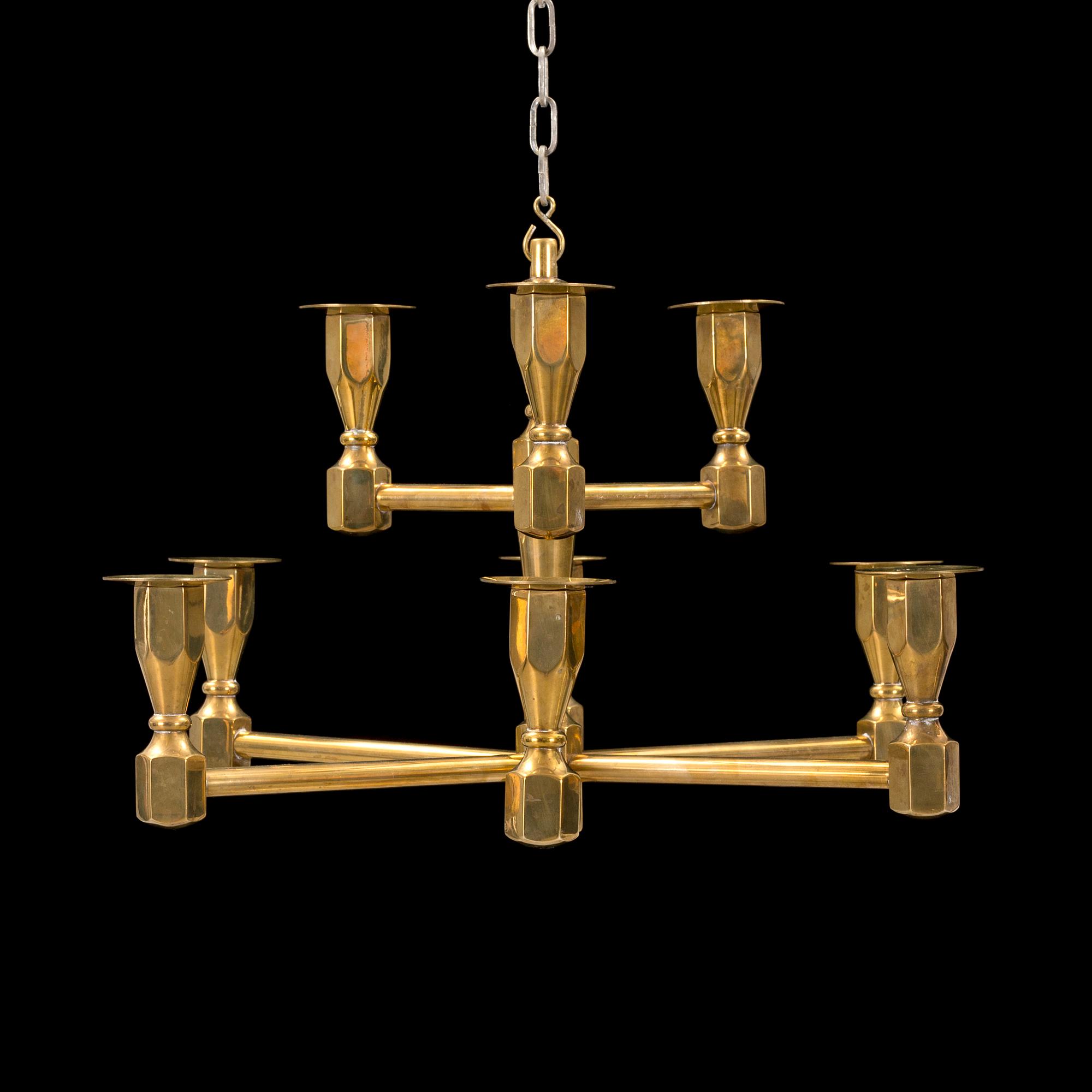 LJUSKRONA, mässing, Metallslöjden Gusum, 1900-talets andra hälft.