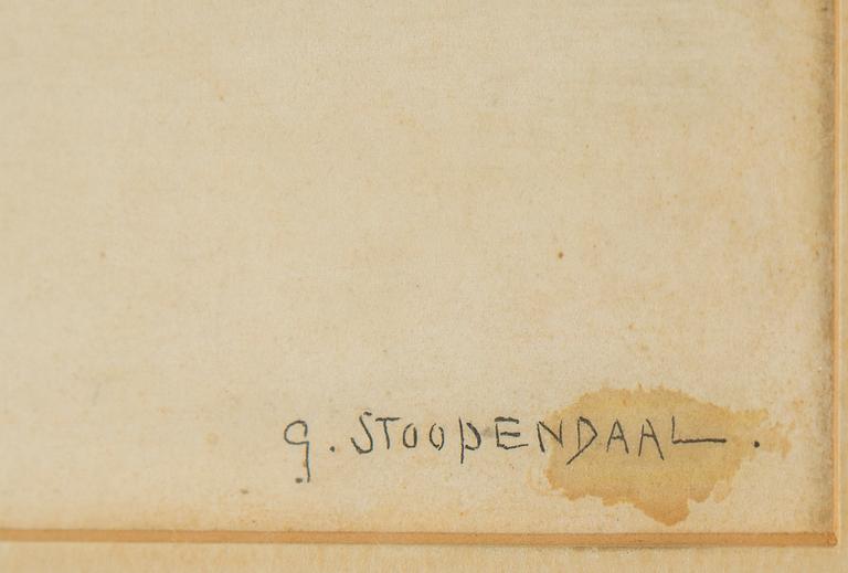 GEORG STOOPENDAAL, watercolur, signed.