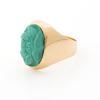 Waldemar Jonsson, 18K gold ring with a turquoise-coloured stone, Skara, 1987.