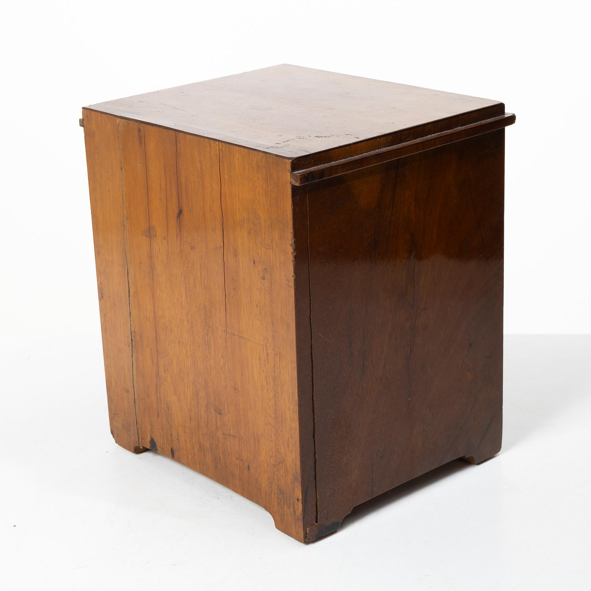 A Swedish Empire mahogany minature commode, first part 19th century.