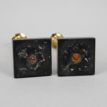 A pair of late gustavian candlesticks, circa 1800.
