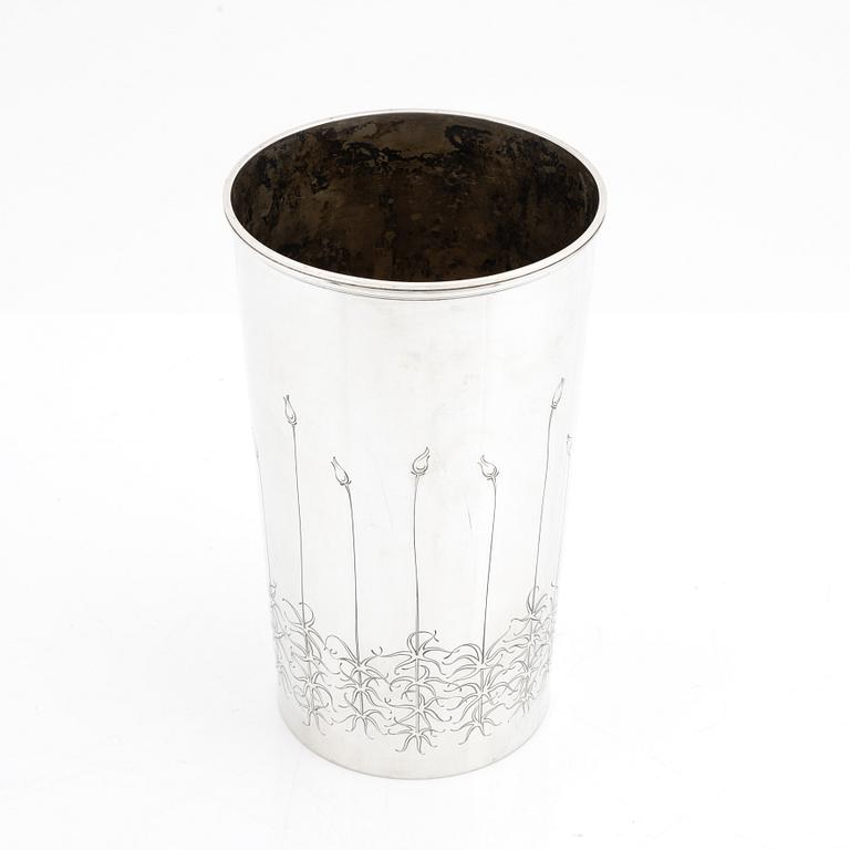 W.A. Bolin, a silver vase / beaker, Stockholm 1955.