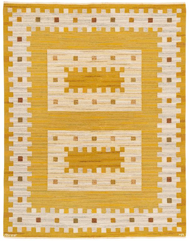 Marianne Richter, matta, "Gultaggen", rölakan, ca 244 x 190 cm, signerad AB MMF MR.