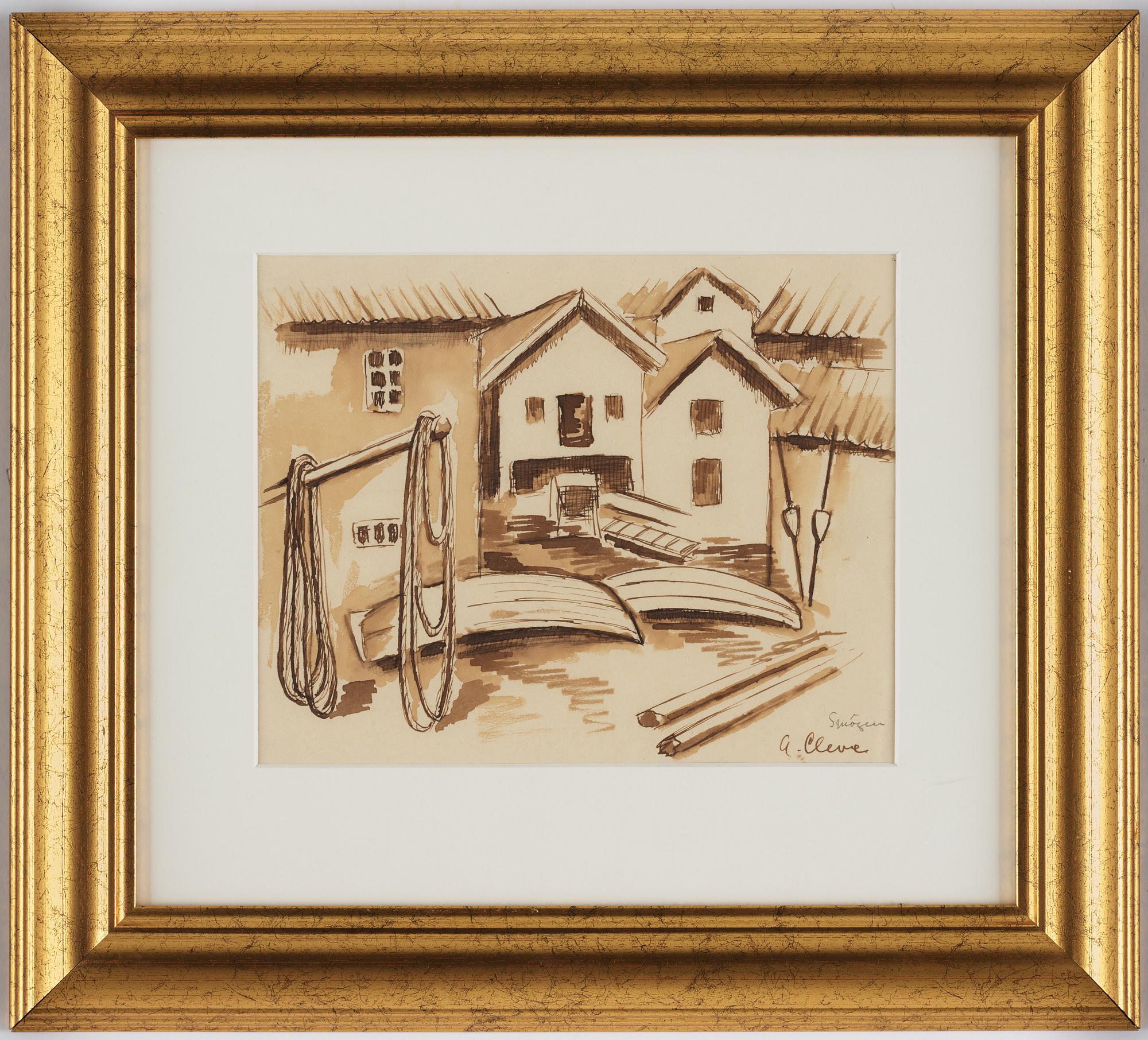 AGNES CLEVE, ink. Signed.