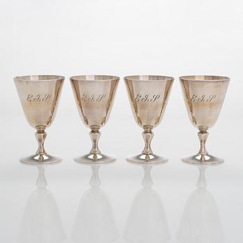 Pikareita, 4 kpl, sterlinghopeaa, Poston Products Ltd, Birmingham, Englanti 1969.