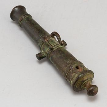 A small bronze cannon probably 19th Century.