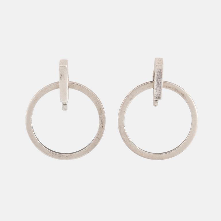 WIWEN NILSSON, a peir of sterling silver earrings from Lund, 1958.