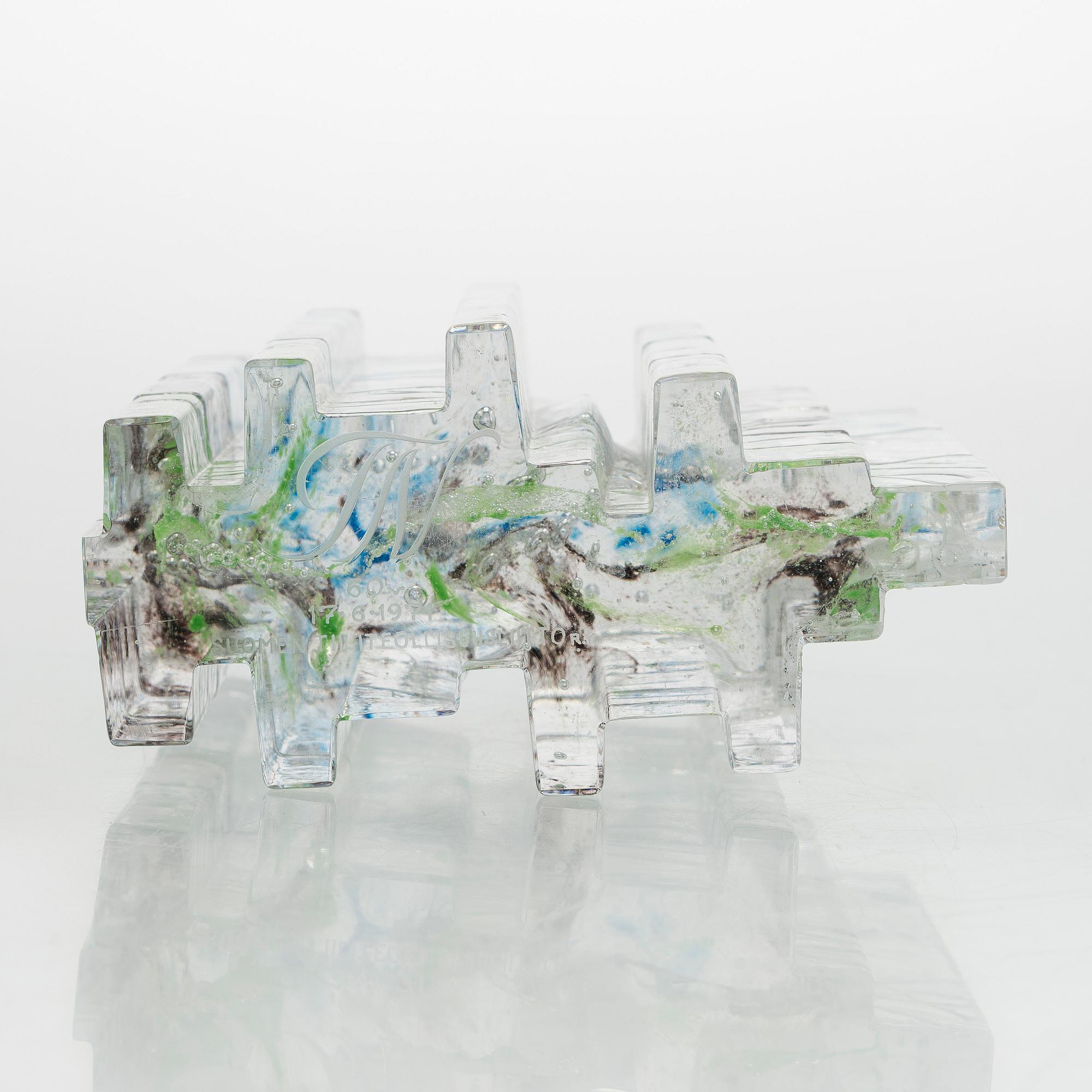 Helena Tynell, lasiveistos, "Metsä", signeerattu Helena Tynell Riihimäen Lasi Oy.