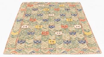 Märta Måås-Fjetterström, draperi, "Rågen", inplock på linnebotten, ca 203 x 124 cm, signerad AB MMF.