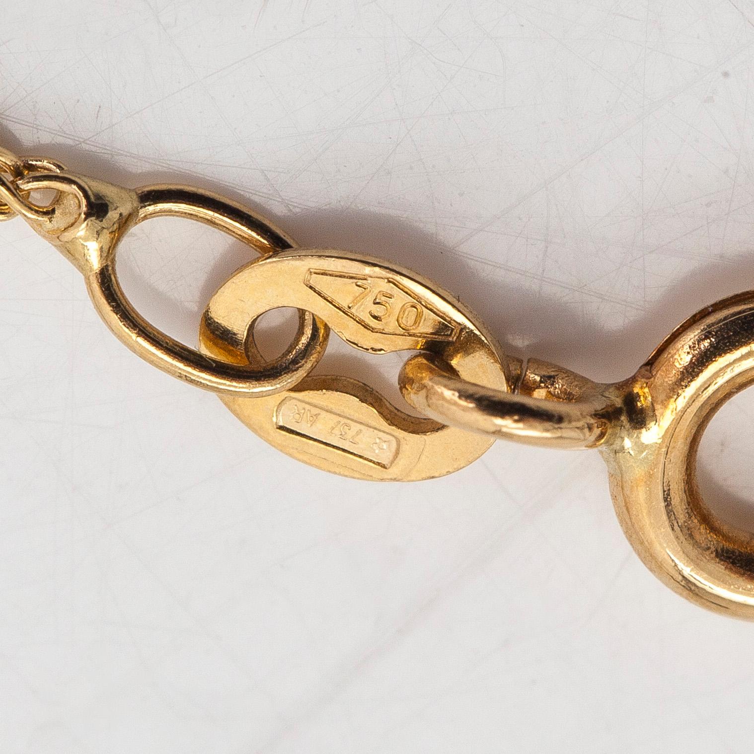 Halsband/hänge, hjärta, 18K guld med diamanter totalt ca 0.05 ct.