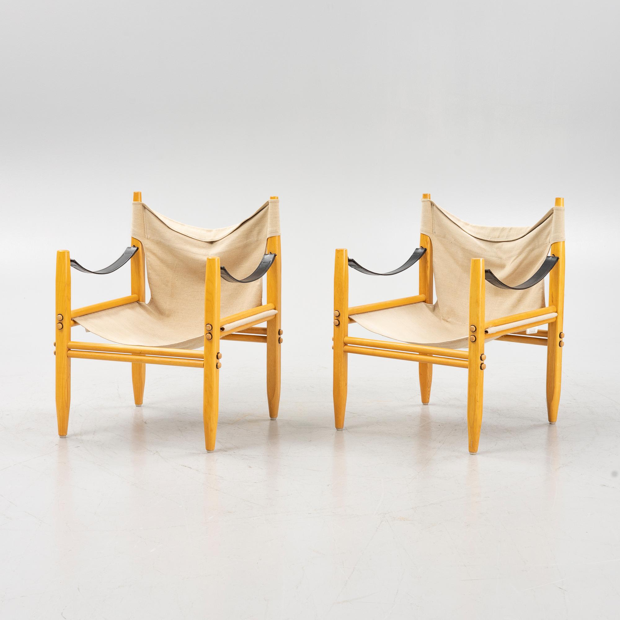 Franco Legler, fåtöljer ett par, safarimodell, Zanotta, Italien, 1970/80-tal.