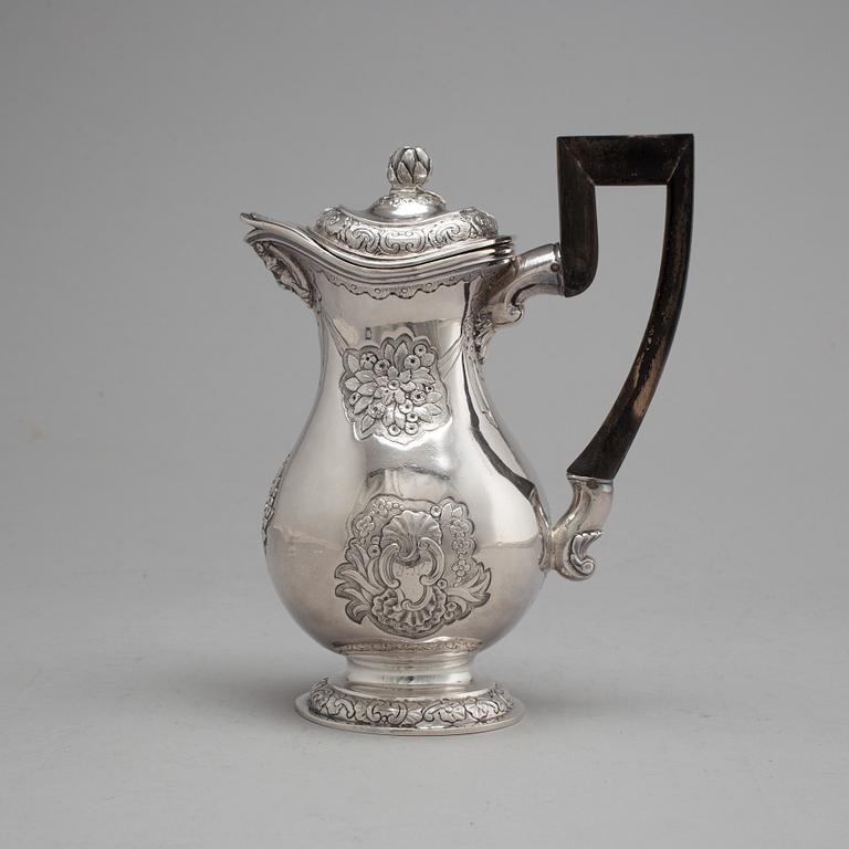 A Russian 18th century silver jug, mark of Ivan Frolov, St Petersburg 1757.