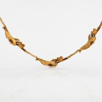 Björn Weckström, A 14K gold collier "Orchid Psychedelic". Lapponia 1970.