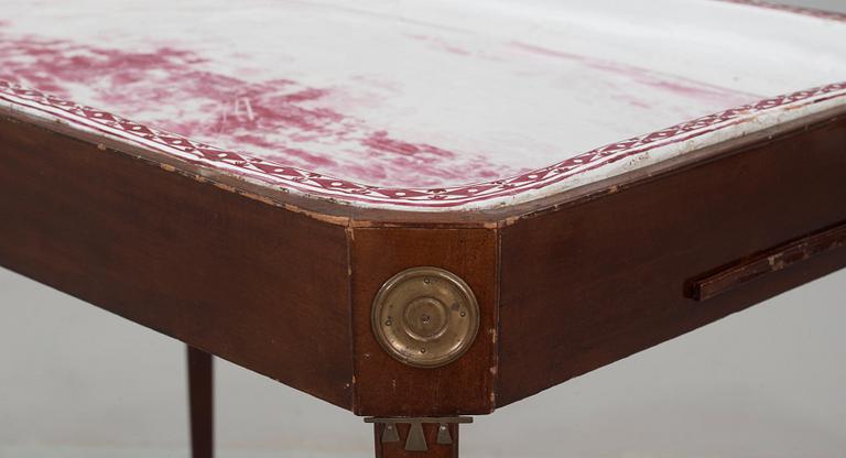 A late Gustavian 18th century faience top tea table.