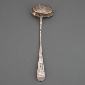 A Swedish 18th century silver soup-laddle, mark of Johan Lund, Gothenburg (1784-1789).