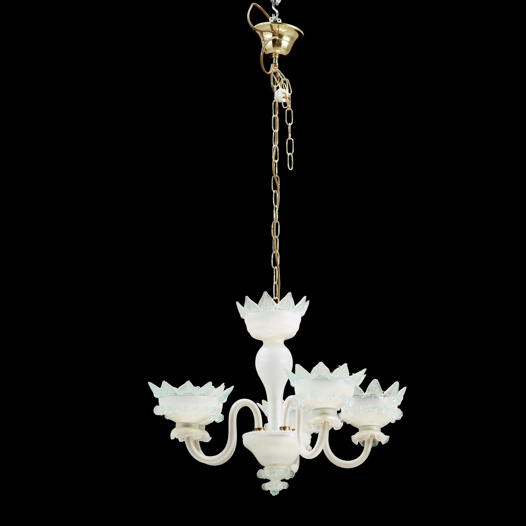 LJUSKRONA, glas, Italien, 1900-talets andra hälft. Höjd 36 cm.