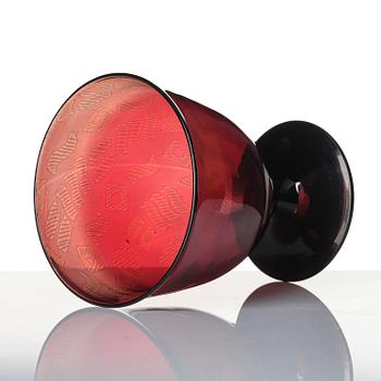 Edward Hald, a graal glass vase, Orrefors, Sweden, 1928.