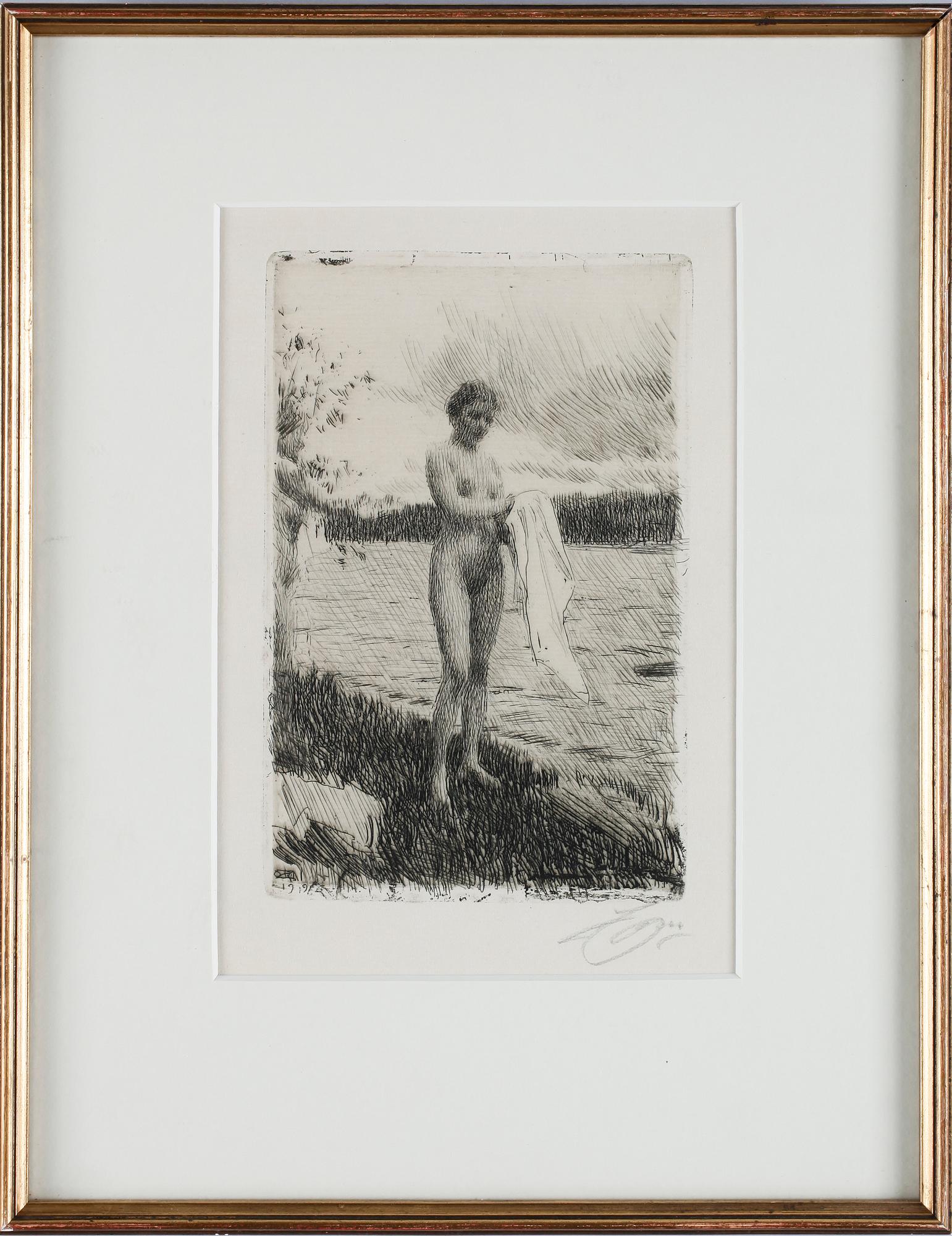ANDERS ZORN, etsning. Sign.