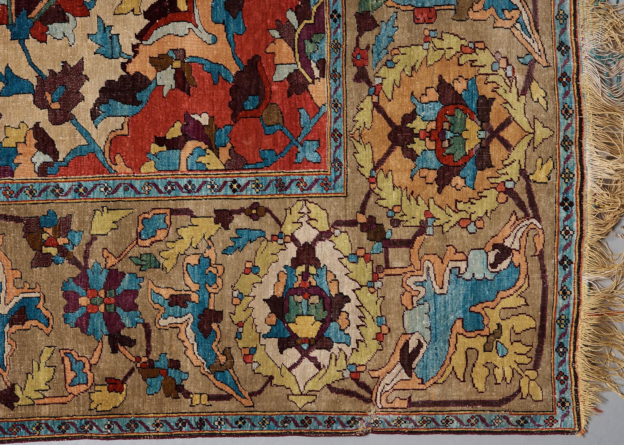 MATTA. Antik silke Keshan s.k. Motachem. 202,5 x 136,5 cm.