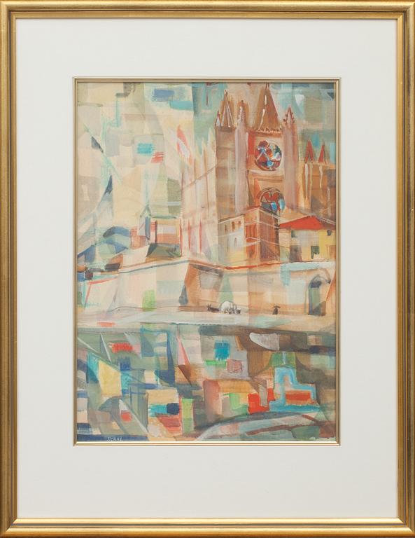 JULES SCHYL, gouache, signerad.