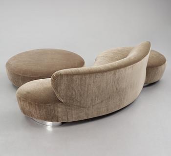 Vladimir Kagan, a "Serpentine" sofa with ottoman, New York Collection (Club House Italia), Italy post 1999.