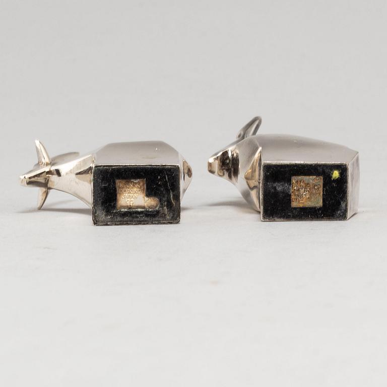 GUNNAR CYRÉN, two silver plated figurines Dansk Design Japan later part of the 20th century.