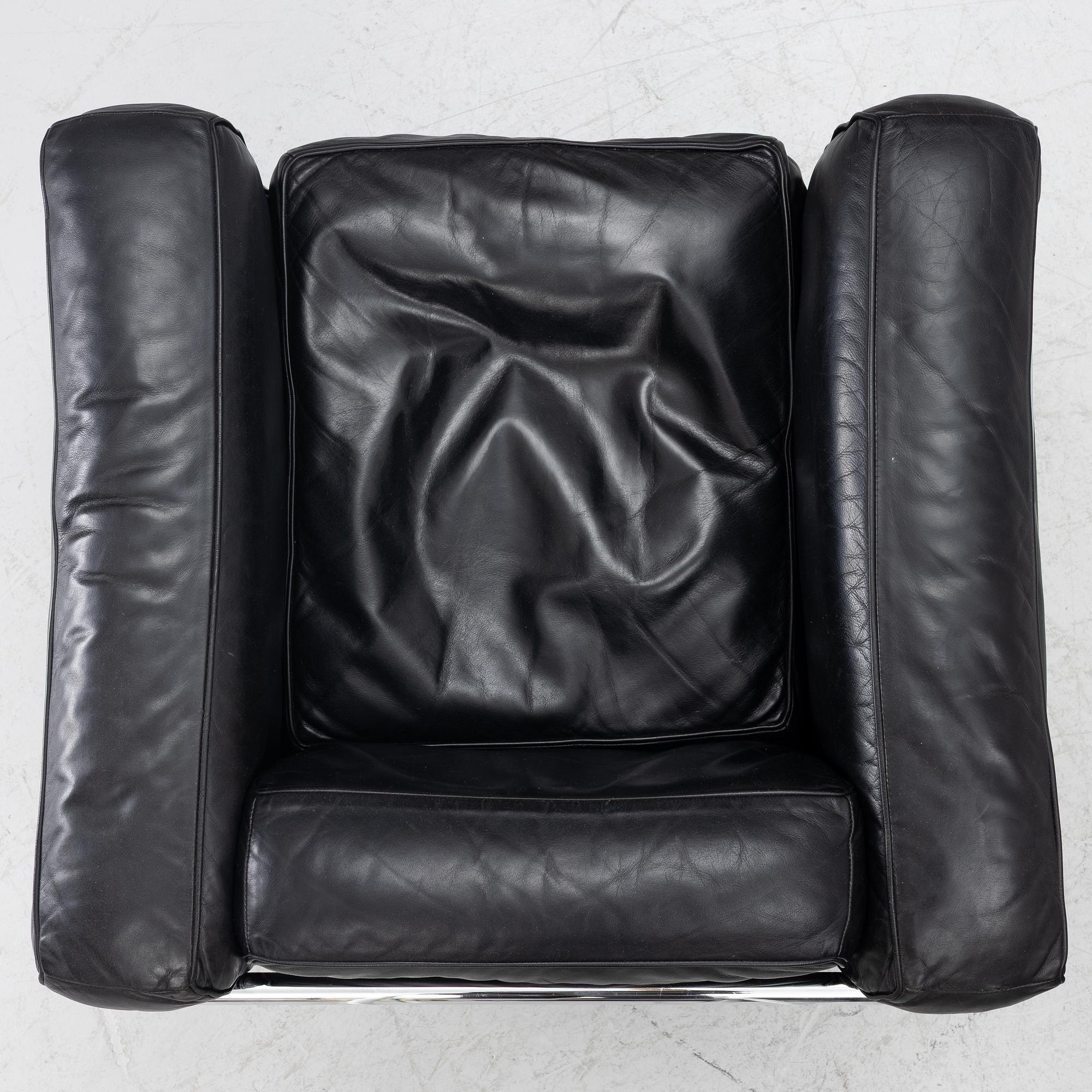 a pair of "LC2" armchairs, Cassina, second half of the 20th century.