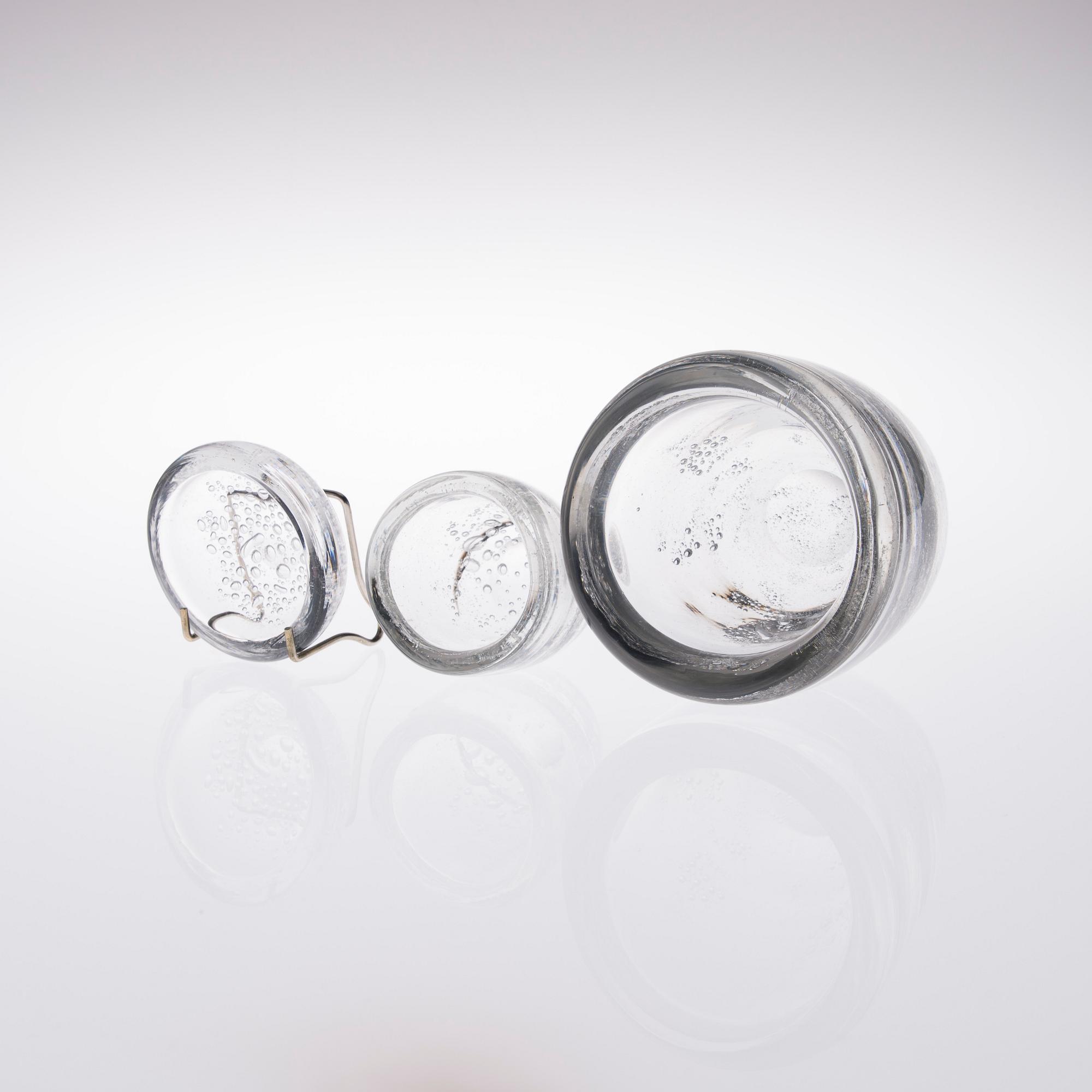 KAJ FRANCK, SKÅLAR, 3 st, glas, signerade K. Franck Iittala.