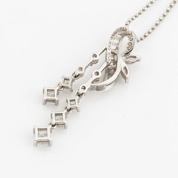 Collier, 18K vitguld med briljant- prinsess-, navette- och baguetteslipade diamanter.