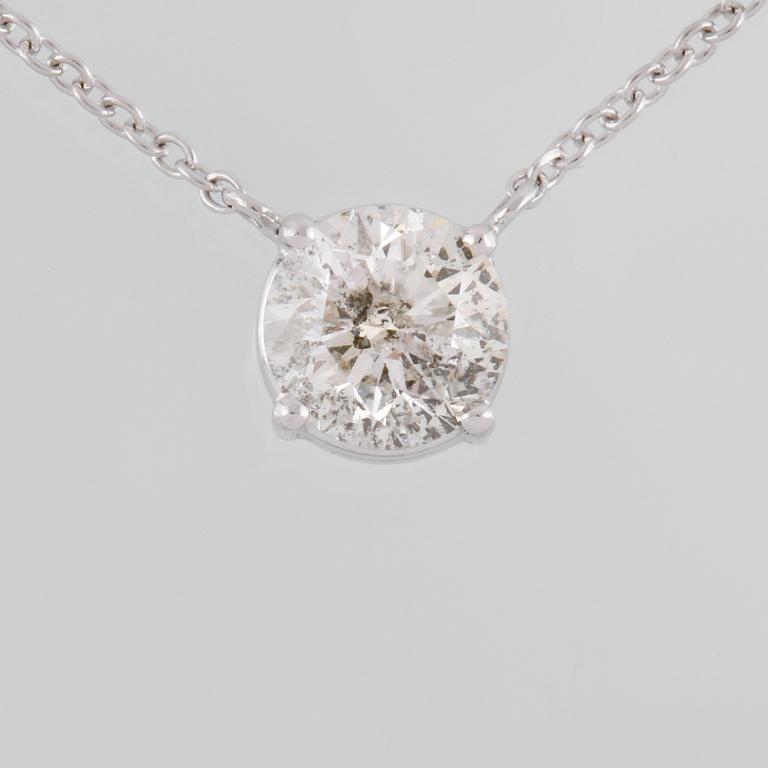 HÄNGE, 18K vitguld med briljantslipad diamant 1.13 ct, Arezzo, Italien.  Vikt  2,6 gram.