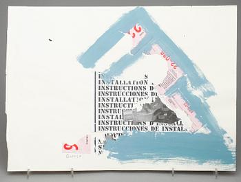 Patrik Qvist · PATRIK QVIST, blandteknik med collage. Signerad.