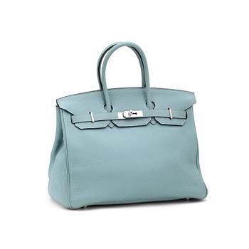 HERMÈS, a tourillon clemence ciel handbag, "Birkin 35".