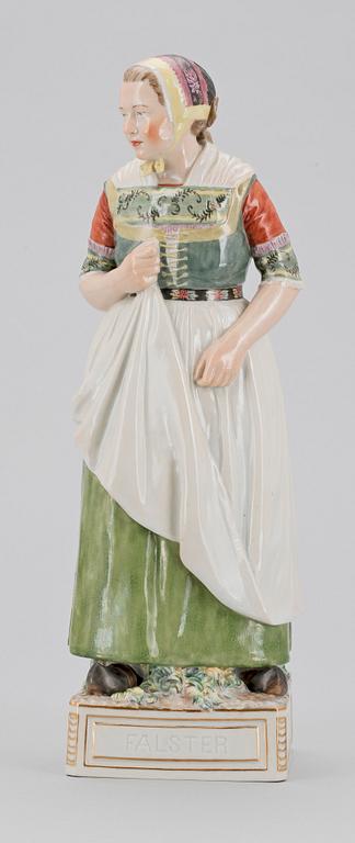 FIGURIN, porslin, "Juliane Marieporslin", Royal Copenhagen, 1920-30-tal.