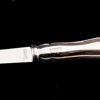 SERVERINGSBESTICK, 8 delar, silver, "Chippendale", bär diverse finska tillverkarstämplar, 1991-2013.